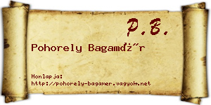 Pohorely Bagamér névjegykártya